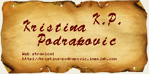 Kristina Podrapović vizit kartica